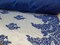 1 Yard Royal Blue French Floral Mesh Lace Fabric for Wedding Dresses and Decor 50/54 Inch Width